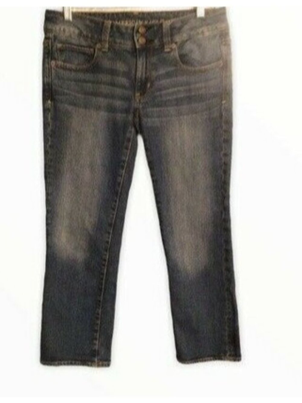 American Eagle Women Artist Crop Stretch Medium Wash Jeans Size 6 preowned